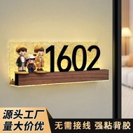 Light Doorway House Number Plate Premium Number Plate Number Sticker Room Number Feel Decoration Lum