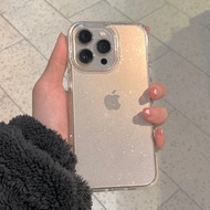 KVZUVUU | Transparent Sparkle Silicone & Hard Case for iPhone 16 17 Pro Max XS Max XR 7/8