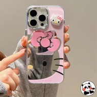 3D Hello Kitty Mirror Phone Case For OPPO A60 A40 A3 Pro A3X A3 A98 A79 A78 A77 A77s A96 A76 A59 A58