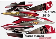 LIS STRIPING STIKER HONDA SUPRA X 125 THN 2010 WARNA MAROON/MERAH TUA