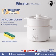 Simplus Electric Cooker Steamer 3L Large Capcity Multi-Functional Rice Cooker 1000W High Power Non S