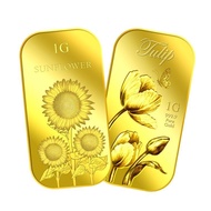 999.9 Pure Gold | 1g x 2 Sunflower &amp; Tulip Gold Bar