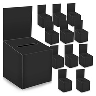 12-Pack Raffle Box Donation Box for Fundraising Ballot Box Cardboard Box with Ticket Slot and Remova