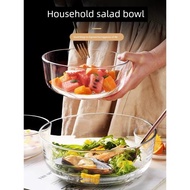 玻璃碗耐高溫家用沙拉碗透明大碗玻璃盆湯碗飯碗水果碗泡面碗餐具