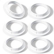 6 Pcs Lamp Shade Ring Replacement E26/E27 Socket Rings for Lamps White Light Socket Shade Ring Retai