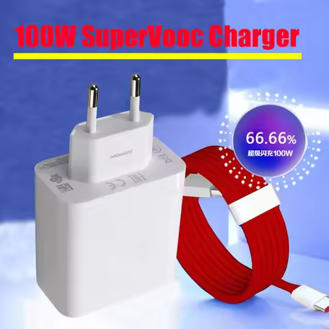 Oneplus 15 Ace 6 T 100W SuperVOOC EU Charger Fast Charging Power Adapter USB C Cable For One Plus 15