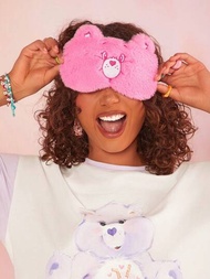 SHEIN X Care Bears 可愛粉色刺繡細節毛絨眼罩