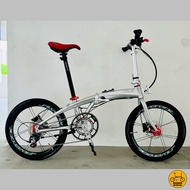 Crius Velocity 22” • 10 Speeds Shimano Tiagra • Silverock Wheelset • Schwalbe One Tyre • Ridea Stone • Silver Red • Folding Foldable Foldie Fold Bicycle Bike • 451 tyres • Fnhon Blast Master Gust Tornado Dahon Bifold Tern • Customise My Bicycle •