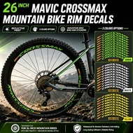 26 Inch MAVIC CROSSMAX MTB Rim Decals Waterproof Reflective Mountain Bike Wheel Stickers 3 Colors De