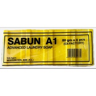 🔥4 x 80g🔥 A1 SABUN GANSO SABUN SABUN ECO LAUNDRY SOAP SABUN CHEAP SABUN YELLOW SABUN RM2 KUNING