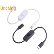 [TinChingS] USB Type C With ON/OFF Switch Power Button 30CM Charging Extension Cable Universal Type-C Extension Cable [NEW]