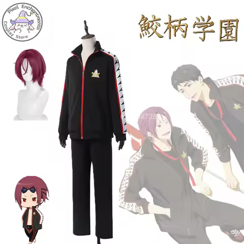Free！Anime Rin Matsuoka Sosuke Yamazaki Cosplay Costume Samezuka Embroidery School Uniform Tracksuit