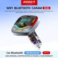 DOSEN Q8 Quick Charge 3.0 Car PD 30w Charger with FM Transmitter Bluetooth5.0 Handsfree FM Modulator