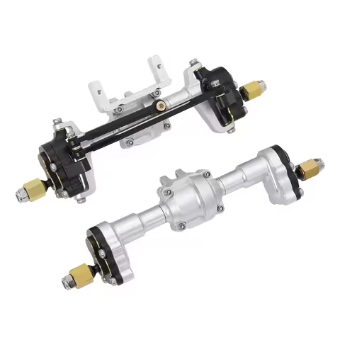 Aluminum Front Rear Portal Axle Complete Set+Brass Knuckle Cover For 1/24 1/18 FMS FCX24 Power Wagon