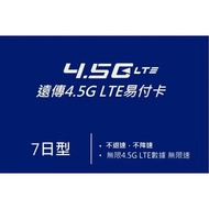 遠傳 台灣7日4G（不限速 不降速）上網卡電話卡SIM卡data