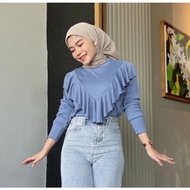 LADDY RIB KNIT SWEATER - CLOTHING Wanita - KOREAN SWEATER - SLAYER TOP - ALL SIZES