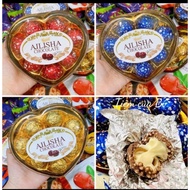 Wholesale 1 box of delicious AILISHA yellow, green, red heart chocolate in 3 colors