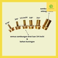 Putw* Sambungan Connector Penyambung Konektor Pipa Drat Luar 3/4 Inchi Ke Selang 5/16 - 3/8 - 1/2 - 