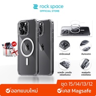 ROCK เคสแม่เหล็ก Magsafe Case iPhone 15 Pro Max 15Pro 15 14Pro 14Plus 14 13 12  Case เคสไอโฟน เคสใส เคสกันกระแทก เคสโทรศัพท์ TPU+PC+Magnetic