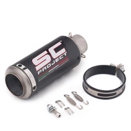 51mm/60mm/63mm Universal Motorcycle Exhaust Muffler Tailpipe SC Canister Tail Pipe Stainless Carbon 