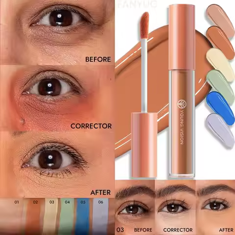 Orange Liquid Concealer Colorful Foundation Primer Base Facial Repair Dark Circles Corrector Skin To