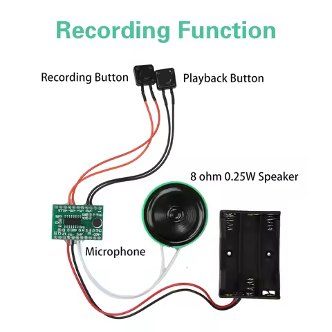 Dual-Button Recording Module 60-Second Voice Message Recorder For DIY Electronic Card Sound Recordin