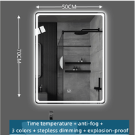 Bathroom Intelligent Mirror Lighting Luminous Mirror Beauty and Makeup Dimming Touch LED Mirror Make