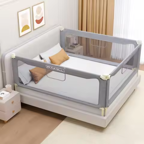 Bed Rail for Toddlers, Foldable Toddler Bed Rails Suitable for Queen King Full Twin Size, Grey, 39, 
