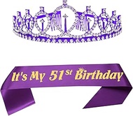 41th Birthday Party Supplies Women Birthday Sash and Birthday Tiara