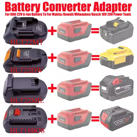 ALASICKA Adapter HLT22MT HLT22DW HLT22MIL HLT18BOS for Hilti 22V Li-ion Battery To for Makita/Dewalt