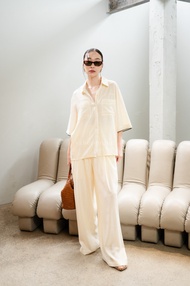 พร้อมส่ง Set เสื้อแขนสั้นกระเป๋าอกคู่+กก.ขายาว งานป้าย Vshopbrand