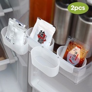 2Pcs Refrigerator Door Hanging Storage Box / Refrigerator Space Saving Organizer Container/ Small Seasoning Preservation Box Sundries Storage Rack