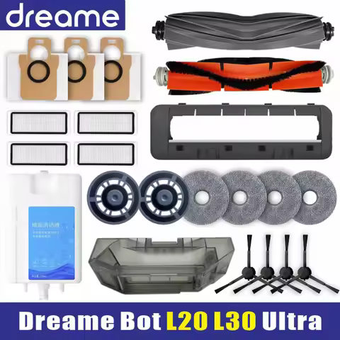 Dreame L20 Ultra Robot Vacuum Spare Parts Dreame L30 Ultra Rubber Main Side Brushes Mop Cloths HEPA 