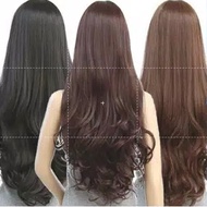 Wig Full kepala rambut wanita panjang poni samping  rambut palsu wik rambut murah model wave curly
