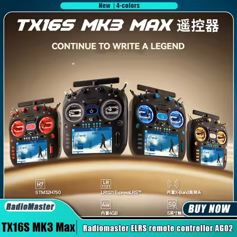 Radiomaster TX16S MK3 MAX Remote Control 16CH 2.4GHz ELRS Transmitter AG02 CNC Hall Sensor Gimbals 5