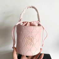 Korea New Style MLB Perfume Bag Drawstring Bucket Bag Embossed Retro Fashion All-Match Style Shoulder Bag Diagonal Female Bag