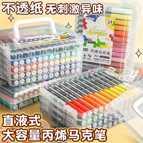 84/72/1 PC Colors Direct Liquid Acrylic Marker Pens Waterproof Pen Soft Brush Nib for Manga Glass St