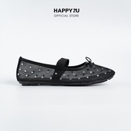HAPPY2U Glitter Mesh Ballerina Flats