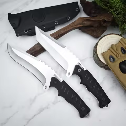 Kydex Sheath Knife High Hardness 9CR18MOV Blade Nylon Fiber Handles Tactics Hunting knife Self Defen
