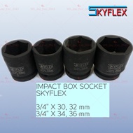 SKYFLEX MR1082 3/4 " IMPACT SOCKET(6 POINT).3/4" X 30, 32, 34, 36mm IMPACT BOX SOCKET 6PT