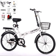 KWLL People love itAdult Portable Folding Bicycle Shuttle Bus Speed Changing Bicycle Medium and Large Student Bike20Inch