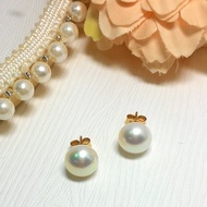 9K Gold White Pearl Earrings Keelung Crado