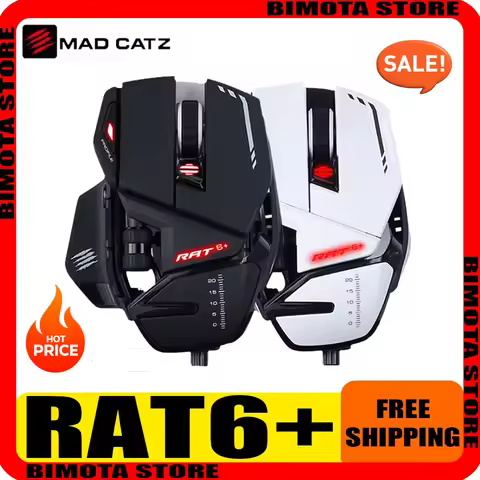 Mad Catz RAT6+ Gaming Mouse Wired Mechanical Marines Weights Computer gamer RGB Mouse Space razer ma
