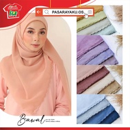 Bawal Sulam Klasik Biku Cantik | Classic Sulam Square Scallop Cotton Premium Exclusive Bidang 45