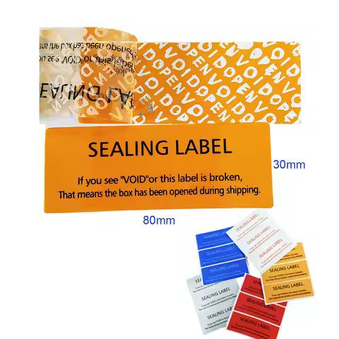 100PCS 80x30mm SEALING LABEL Sticker for Boxes Security OPEN VOID Left If Tampered Removal Proof Wat