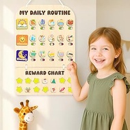 2-in-1 Chore Chart for Kids & Reward Set, Montessori Wooden Routine Boards, Dual Sizes 11.3'' x 12''