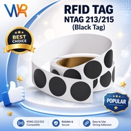 Black NTAG 213/215 NFC Tag Sticker | Programmable NFC Chip Compatible with All NFC Devices