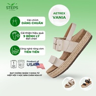Aetrex Vania Cream women's health Sandal - wedge high heel shoes to prevent foot pain