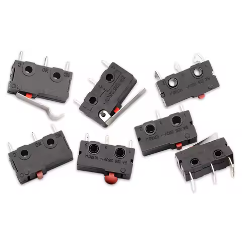 5PCS Travel Switch Limit Switch Silver Contact Momentary Micro Limit Switch Straight Handle KW12 5A 