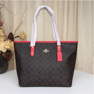 ของแท้100% กระเป๋าสะพายไหล่ช็อปปิ้งกระเป๋าถือสตรีผืนผ้าใบกระเป๋าซิปที่เป็นเอกลักษณ์ของเมือง F58292แบ